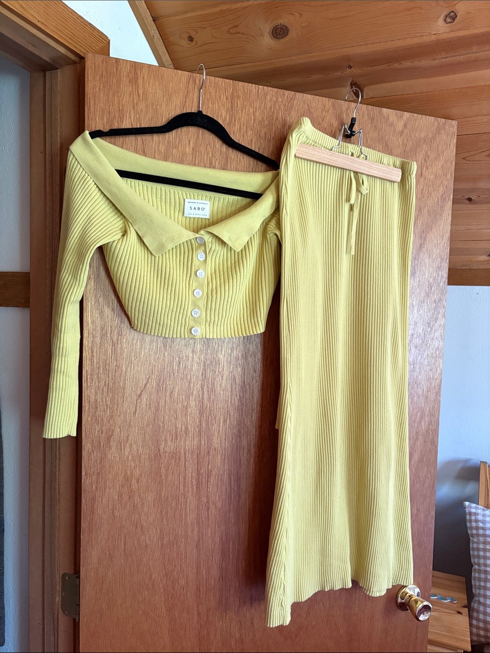 Sabo Ribbed Knit Set — Citron Yellow